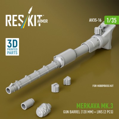 Reskit AV35016 Merkava Mk.3 gun barrel (120 mm)+LWS (HOBBYB) 1/35