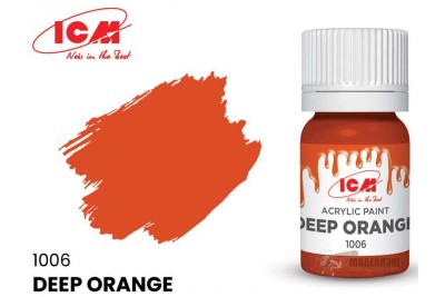 ICM C1006 Темно-оранжевый(Deep Orange), краска акрил, 12 мл