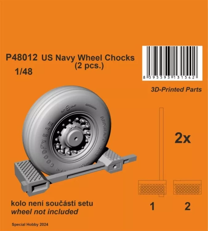CMK P48012 US Navy Wheel Chocks (2 pcs.) 3D-Printed 1/48