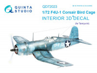Quinta studio QD72023 F4U-1 Corsair (Bird cage) (для модели Tamiya) 3D Декаль интерьера кабины 1/72