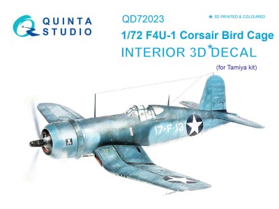 Quinta studio QD72023 F4U-1 Corsair (Bird cage) (для модели Tamiya) 1/72