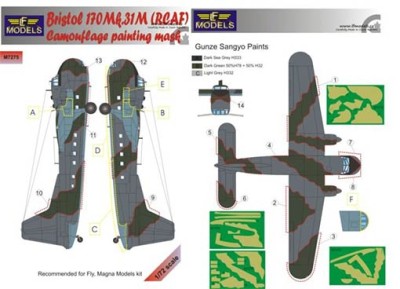 Lf Model M7275 Mask Bristol 170 Mk.31M (RCAF) Camo.painting 1/72