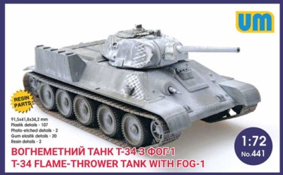 UniModel UMM-72441 T-34 Fire-throwing tank with FOG-1 1/72