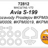 KV Models 72812 Avia S-199 (Kovozavody Prostejov #KPM0010, #KPM0009, #KPM0019, #KPM0218) + маски на диски и колеса Kovozavody Prostejov EU 1/72