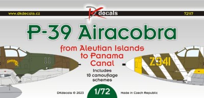 Dk Decals 72117 P-39 Airacobra from Aleutian Isl.to Panama C. 1/72