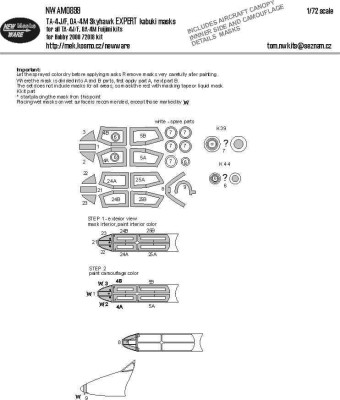 New Ware NWA-M0899 Mask TA-4J/F,0A-4M Skyhawk EXPERT(H.2000/FUJ) 1/72