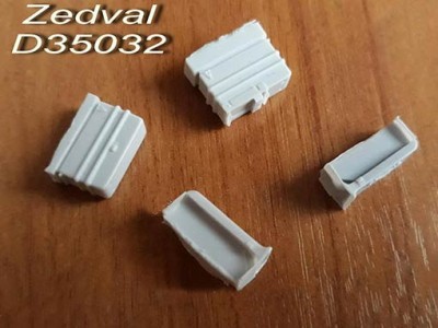 Zedval D35032 Пулеметные коробки ЗПУ для Т-90. В комплекте 4 детали.