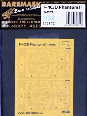 HGW 632852 Mask F-4C/D Phatnom II (TAM) 1/32