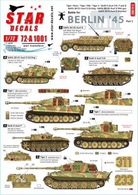 Star Decals 72-A1001 Battle for Berlin 45 # 1 1/72
