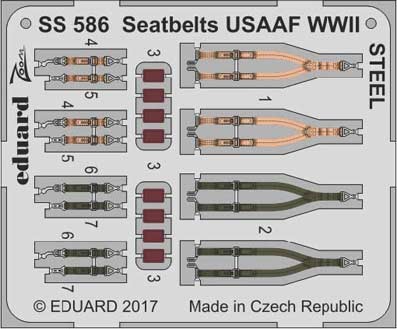 Eduard SS586 Seatbelts USAAF WWII STEEL 1/72