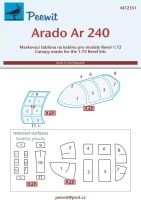 Peewit M72351 Canopy mask Arado Ar 240 (REV) 1/72