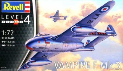 Revell 03934 Самолет Британский истребитель Vampire F Mk3 (REVELL) 1/72