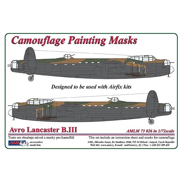 AML AMLM73026 Маска камуфляж Avro Lancaster B.III (AIRF) 1/72