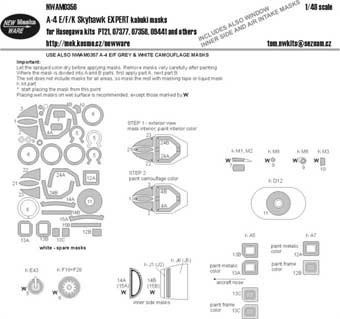 New Ware NWA-M0356 1/48 Mask A-4 E/F/K Skyhawk EXPERT (HAS)