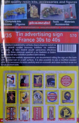 Plus model 570 Tin advertising sign, France 30s-40s 1/35