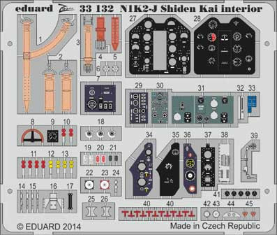 Eduard 33132 N1K2-J Shiden Kai interior S.A. 1/32