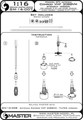 Master (Pl) G16007 1/16 Antenna Comrod VHF3088VM - STRAIGHT version 1/16