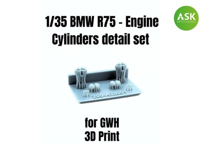 Art Scale 200-A35003 BMW R75 det. set - engine cylinders recommended for Great Wall Hobby kit Included left and right cylinder 1/35