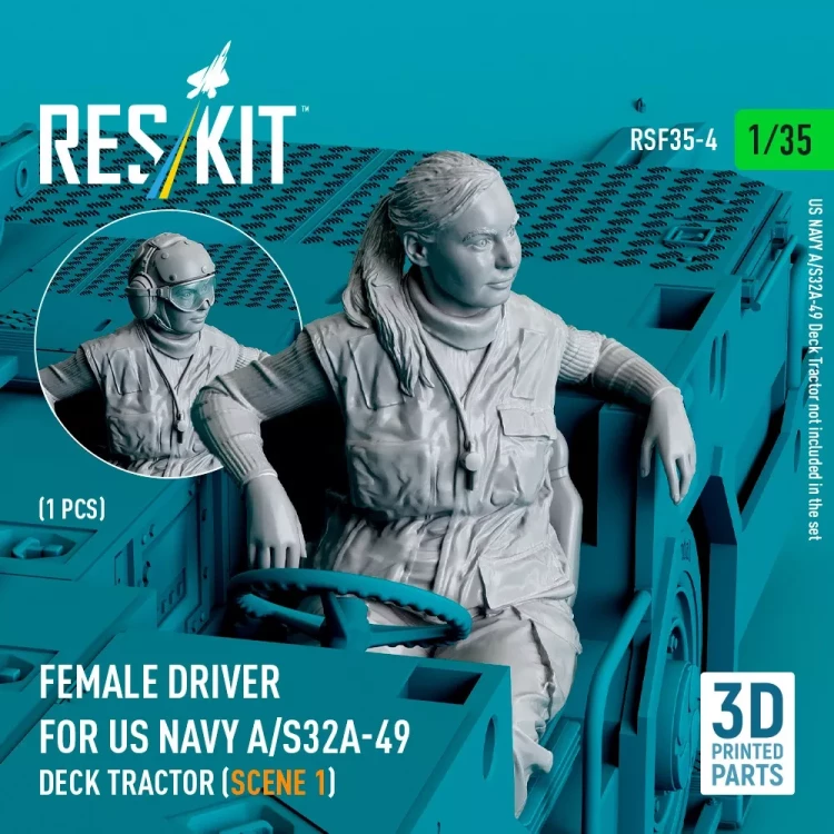 Reskit F35004 Female driver US NAVY A/S32A-49 Deck Tractor 1/35