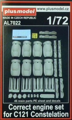 Plus model AL7022 1/72 Correct engine set for C121 Constelation