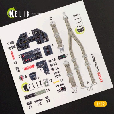 Reskit K32005 P-40M interior 3D decals (TRUMP) 1/32