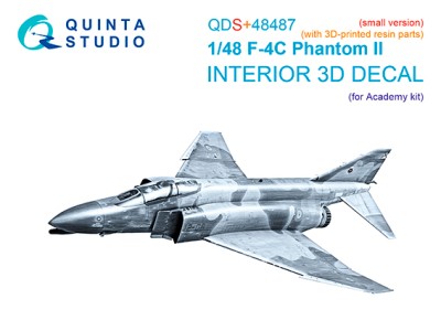 Quinta studio QDS+48487 F-4C Phantom II (Academy) (малая версия) 3D Декаль интерьера 1/48