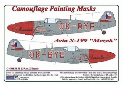 AML AMLM33019 Маска камуфляж Avia S-199 'Mezek' OK-BYE 1/32