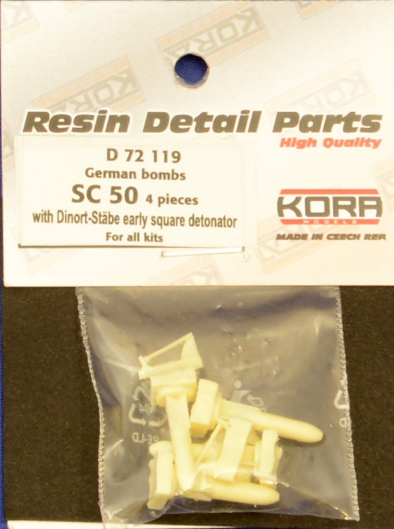 Kora Model D72119 German bombs SC 50 (4 pcs.) - set No.3 1/72