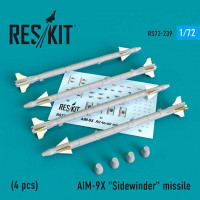 Reskit RS72-0239 AIM-9X Sidewinder missile (4 pcs.) 1/72