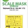 Art Scale 200-M72040 Douglas Skyhawk TA-4J/OA-4M wheels and canopy frame paint masks (outside only) 1/72
