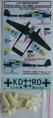 Kora Model CSD7264 Fw 189A-1 Ski - Conversion set &amp; decal 1/72