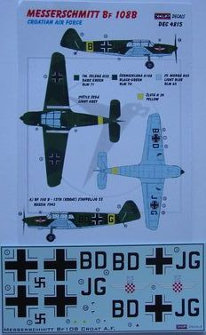 Kora Model DEC4815 Messers. Bf 108B (Croatian Air Force) декали 1/48