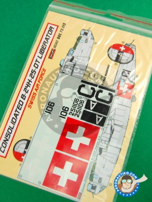 Kora Model DEC72115 B-24H-25-DT Liberator (Swiss AF) декали декали 1/72