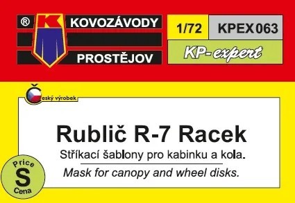 Kovozavody Prostejov EX063 Canopy & wheel mask R-7 Racek 1/72