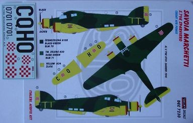 Kora Model DEC7230 SM - S.79 K Sparviero (Croatian AF) декали декали 1/72