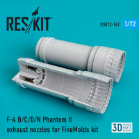 Reskit RSU72-0167 F-4 B/C/D/N Phantom II exhaust nozzles for FineMolds kit FineMolds  1/72