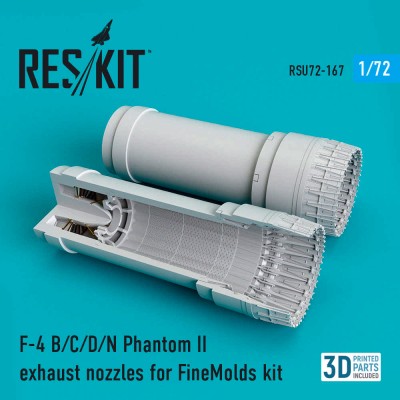 Reskit RSU72-0167 F-4 B/C/D/N Phantom II exhaust nozzles for FineMolds kit FineMolds 1/72