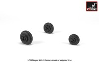 Armory ARAW72051 Mikoyan MiG-19 Farmer wheels with weighted tires/tyresMiG-19S, MiG-19PM 1/72