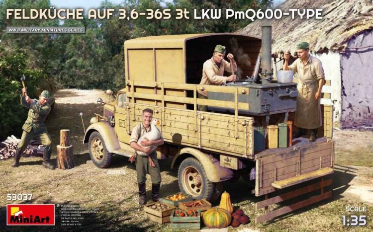 Miniart 53037 Feldkuche Auf 3,6-36S 3t LKW PmQ600-Type 1/35