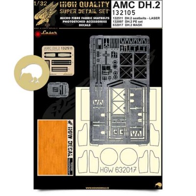 HGW 132105 AMC DH.2 - SUPER DETAIL SET (WNW) 1/32