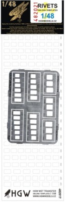 HGW 482021 Rivets - OBLONG templates (decals &amp; PE set) 1/48