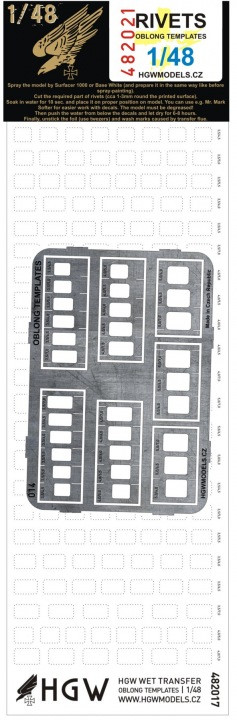 HGW 482021 Rivets - OBLONG templates (decals & PE set) 1/48