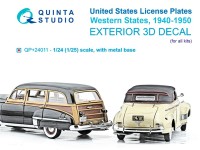 Quinta studio QP+24011 Автомобильные номера США, западные штаты, 1940-1950 1/24