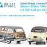 Quinta studio QP+24011 Автомобильные номера США, западные штаты, 1940-1950 1/24