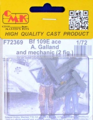 CMK F72369 Bf 109E Ace A.Galland &amp; mechanic (2 fig.) 1/72