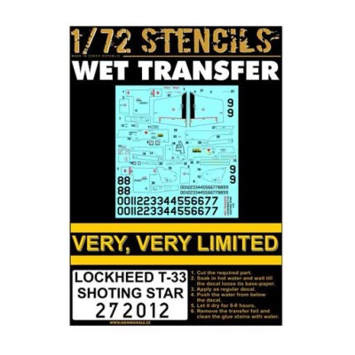 HGW 272012 STENCILS Lockheed T-33 Shooting Star 1/72