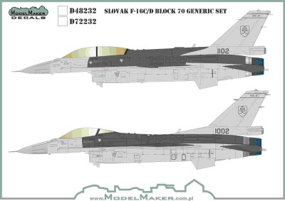 Model Maker Decals D48232 Slovak F-16C/F-16D generic set 1/48