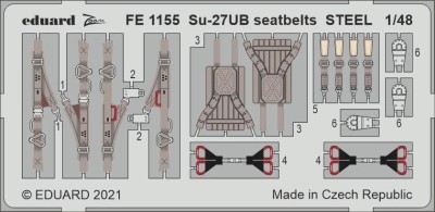 Eduard FE1155 Su-27UB seatbelts STEEL (GWH) 1:48