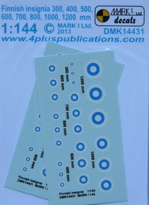 4+ Publications DMK-14431 1/144 Decals Finnish swastikas round (2 sets)
