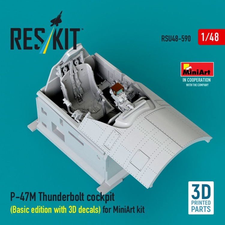 Reskit U48590 P-47M Thunderbolt cockpit Basic (MINA) 1/48